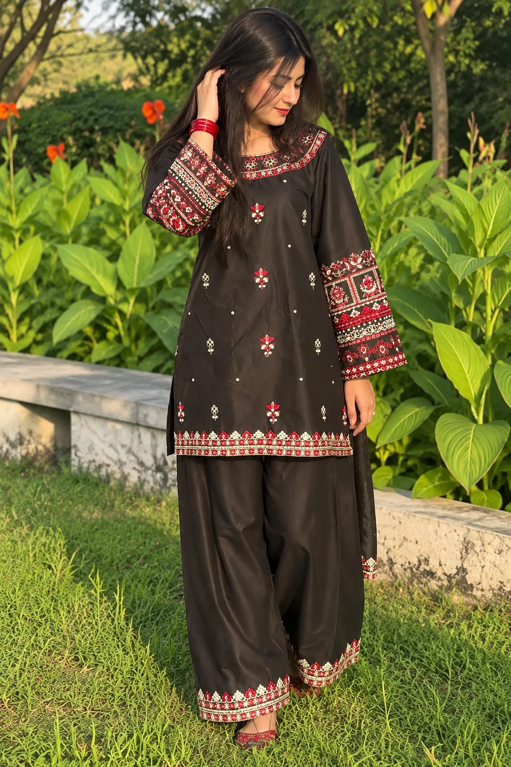 Noor-e-Gul Black Embroidered 2-Piece