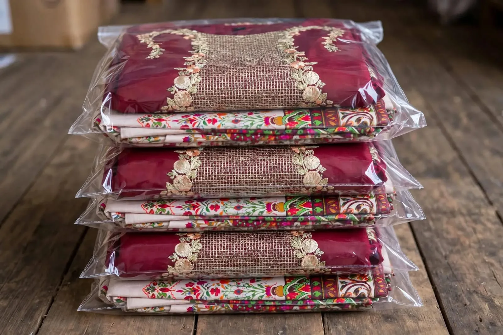 Maroon Elegance Embroidered 2-Piece Dress