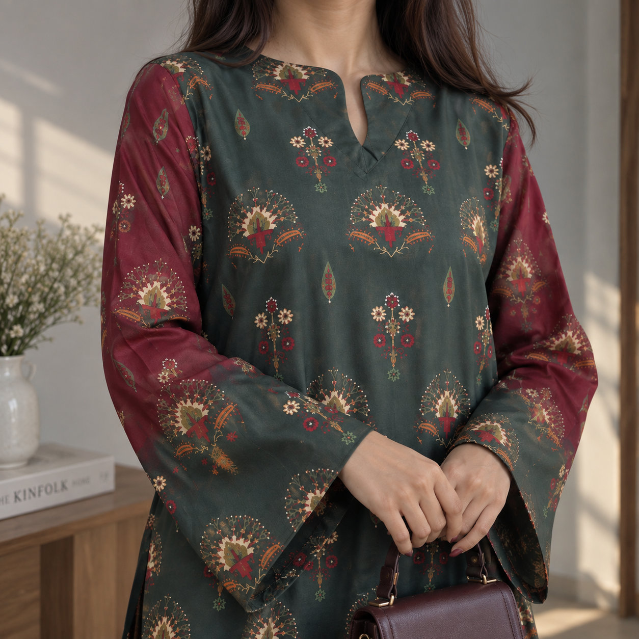 Emerald Bloom Printed 2-Piece Set